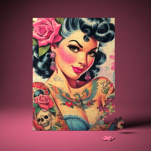 Retro Schattigee Tattooed Pin-up Legpuzzel