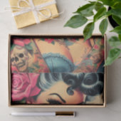 Retro Schattigee Tattooed Pin-up Tissuepapier (Geschenk)