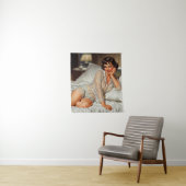 Retro Schattigee Vrouw '50 Pin-up Wandkleed (In situ)