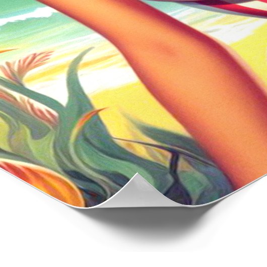 Retro Schattigee Zomer Pin-up Poster (Hoek)