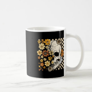 Retro Schedel Skelet Bloemen Herfst Herfst Spooky Koffiemok