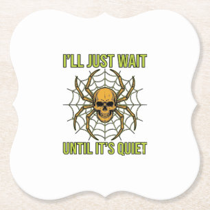 Retro Schedel Spin Funny Halloween T-Shirt Ontwerp Kartonnen Onderzetters