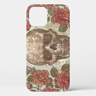 Retro schedels en Rozen Ornament iPhone 12 Hoesje