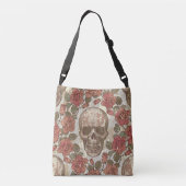 Retro schedels en Rozen Ornament Crossbody Tas (Achterkant)