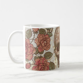 Retro schedels en Rozen Ornament Koffiemok