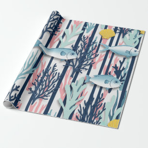 Retro Scheepvaart Waterverf Patroon (6) Cadeaupapier