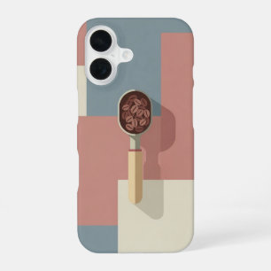 Retro schep en koffiebonen iPhone 16 hoesje