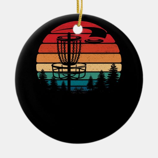 Retro  schijf Golf Frolf Flying Disk Sport Keramisch Ornament (Voorkant)