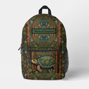  retro schildpad Boheemse Boho Woodland Bedrukte Rugzak