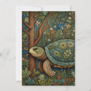 retro schildpad Boheemse Boho Woodland Kaart