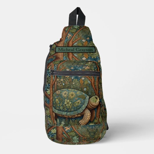  retro schildpad Boheemse Boho Woodland Sling Bag (Voorkant)