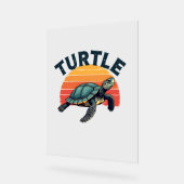 Retro schildpad T-shirt Acryl Bord (Hoek)