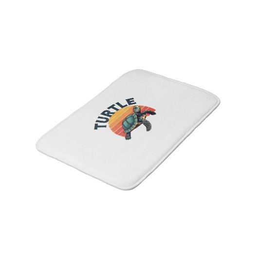 Retro schildpad T-shirt Badmat (Gekanteld)
