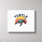 Retro schildpad T-shirt Canvas Afdruk (Voorkant)