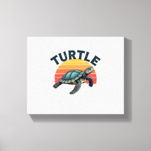 Retro schildpad T-shirt Canvas Afdruk (Voorkant)