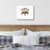 Retro schildpad T-shirt Canvas Afdruk (Insitu (Slaapkamer))