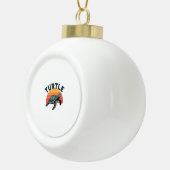 Retro schildpad T-shirt Keramische Bal Ornament (Rechts)