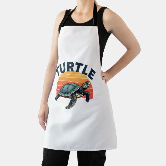 Retro schildpad T-shirt Schort (Insitu)