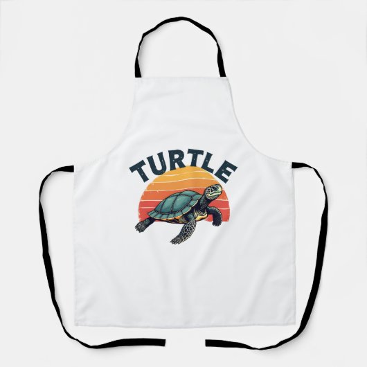 Retro schildpad T-shirt Schort (Voorkant)