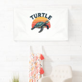 Retro schildpad T-shirt Spandoek (Insitu)