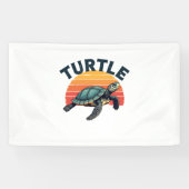 Retro schildpad T-shirt Spandoek (Horizontaal)