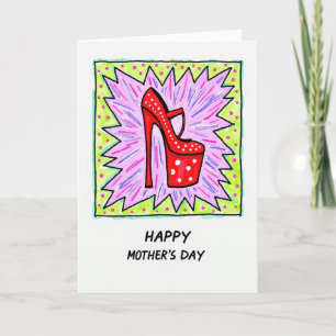 Retro schoen Moederdag kunstkaart Kaart