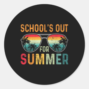 Retro-scholen in de zomer op de laatste dag van de ronde sticker