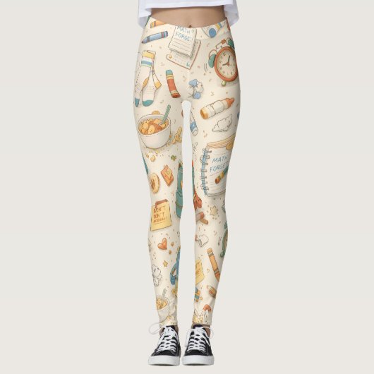 Retro School Morning Chaos Leggings (Devant)