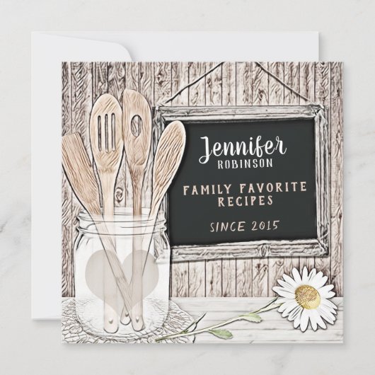 Retro schoolbord, Mason Jar en Madeliefje (Voorkant)