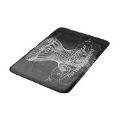Retro schoolbord scripts victoriaanse lingerie kor badmat (Gekanteld)