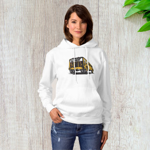 Retro schoolbus geel hoodie