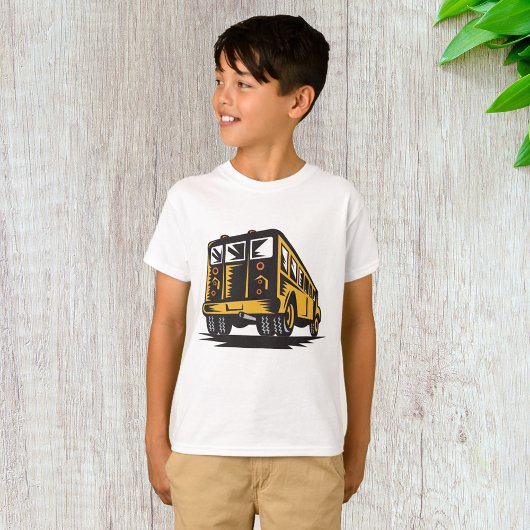 Retro schoolbus  geel t-shirt