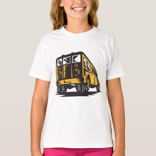 Retro schoolbus geel t-shirt (Voorkant)