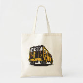 Retro schoolbus  geel tote bag (Voorkant)