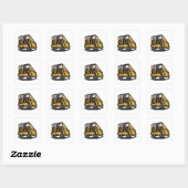 Retro schoolbus geel vierkante sticker (Vel)