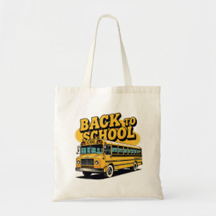Retro schoolbus terug naar school Kinder Tote Bag