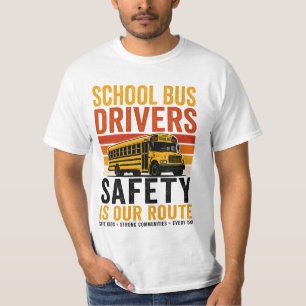 Retro schoolbuschauffeur Veiligheid eerst vintage T-shirt