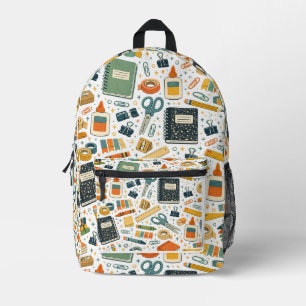 Retro Schoolspullen Patroon Terug naar School  Bedrukte Rugzak