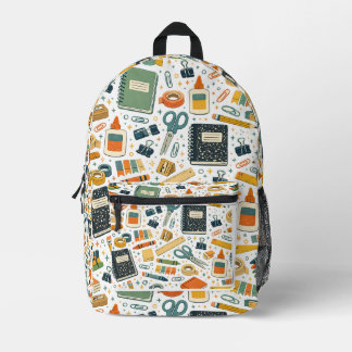 Retro Schoolspullen Patroon Terug naar School Bedrukte Rugzak