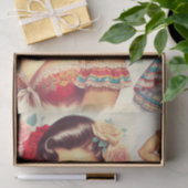 Retro schoonheid Mexicaanse vrouw Tissuepapier (Geschenk)