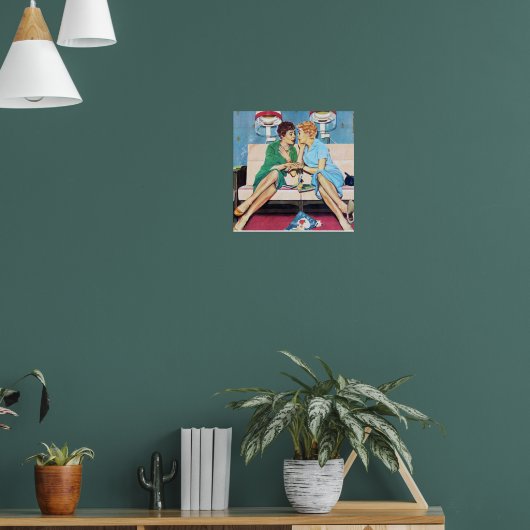 retro  schoonheidswerkplaats dames poster (Woonkamer 1)