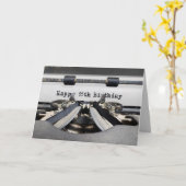 Retro schrijfmachine 95e verjaardag kaart (Gele Bloem)