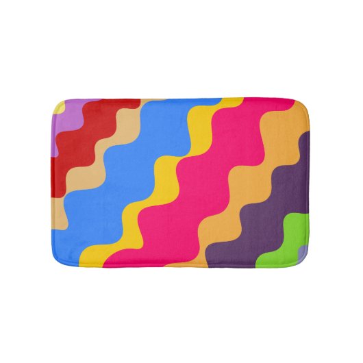 retro schuin golvend patroon badmat (Voorkant)