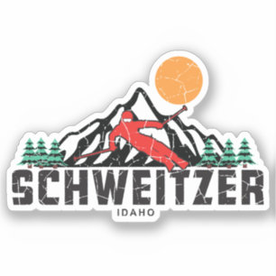 Retro Schweitzer Bergski Sticker