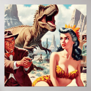 Retro Sci-Fi Pin Up Poster