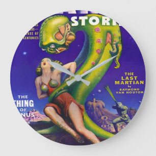 RETRO Sci Fi PULP ILLUSTRATION UIT 1940 Grote Klok
