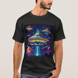 retro-sci-fi raketschip t-shirt