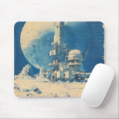 Retro Sci-Fi Space Base Muismat (Met muis)