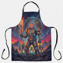 Retro Sci-Fi stripverhaal Galactische Grillmeester