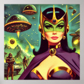 Retro Sci-Fi Woman Poster (Voorkant)